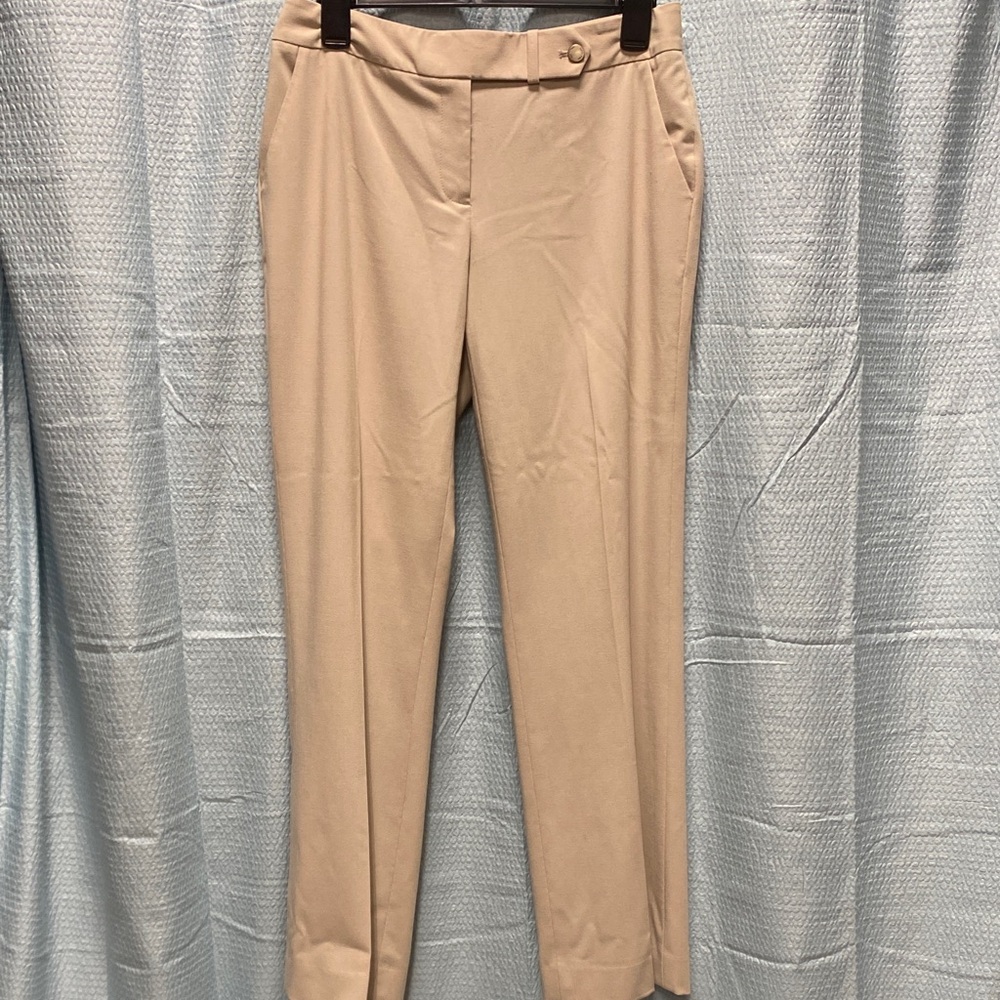 Calvin Klein size 4 petite Cream Ankle Pants dressy‎ casual business flat front